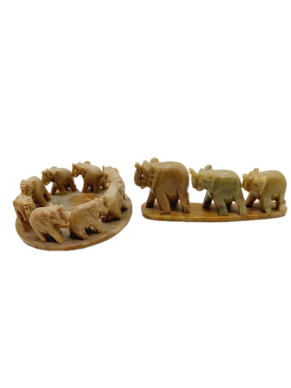 Elephant Hand Carved Soapstone Incense Burner Lucky 8 & Figurine